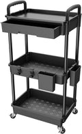 Three Tier Drawer Rolling Utility Storage Cart