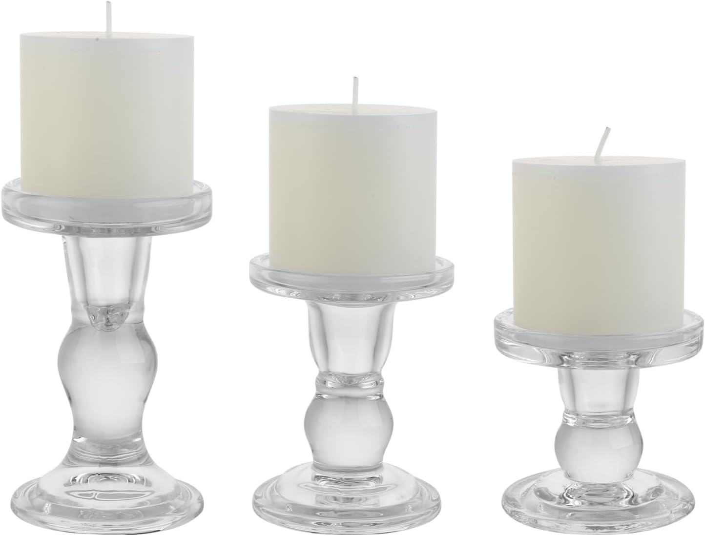 Clear Crystal Glass Conical Candle Holders
