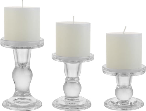 Clear Crystal Glass Conical Candle Holders