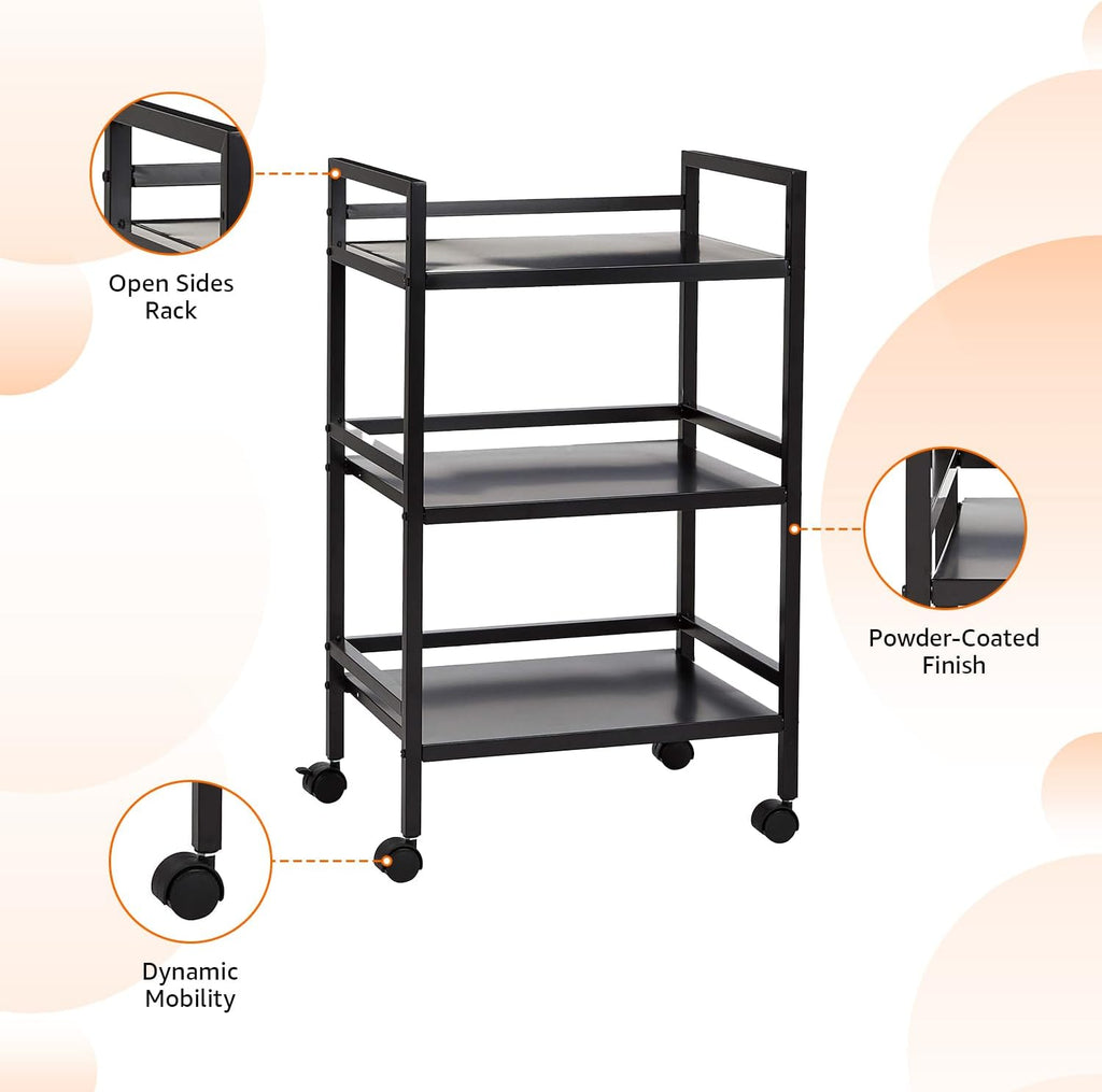 Three Tier Mobile Metal Rolling Storage Cart