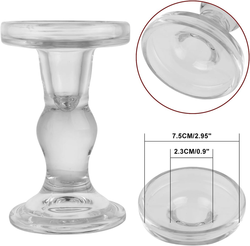 Clear Crystal Glass Conical Candle Holders