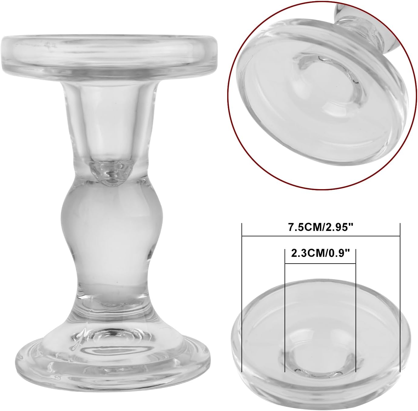 Clear Crystal Glass Conical Candle Holders