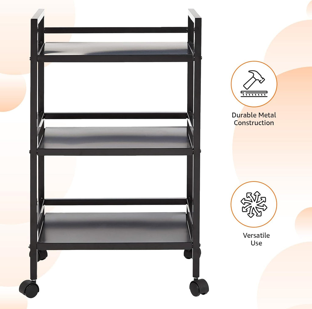 Three Tier Mobile Metal Rolling Storage Cart