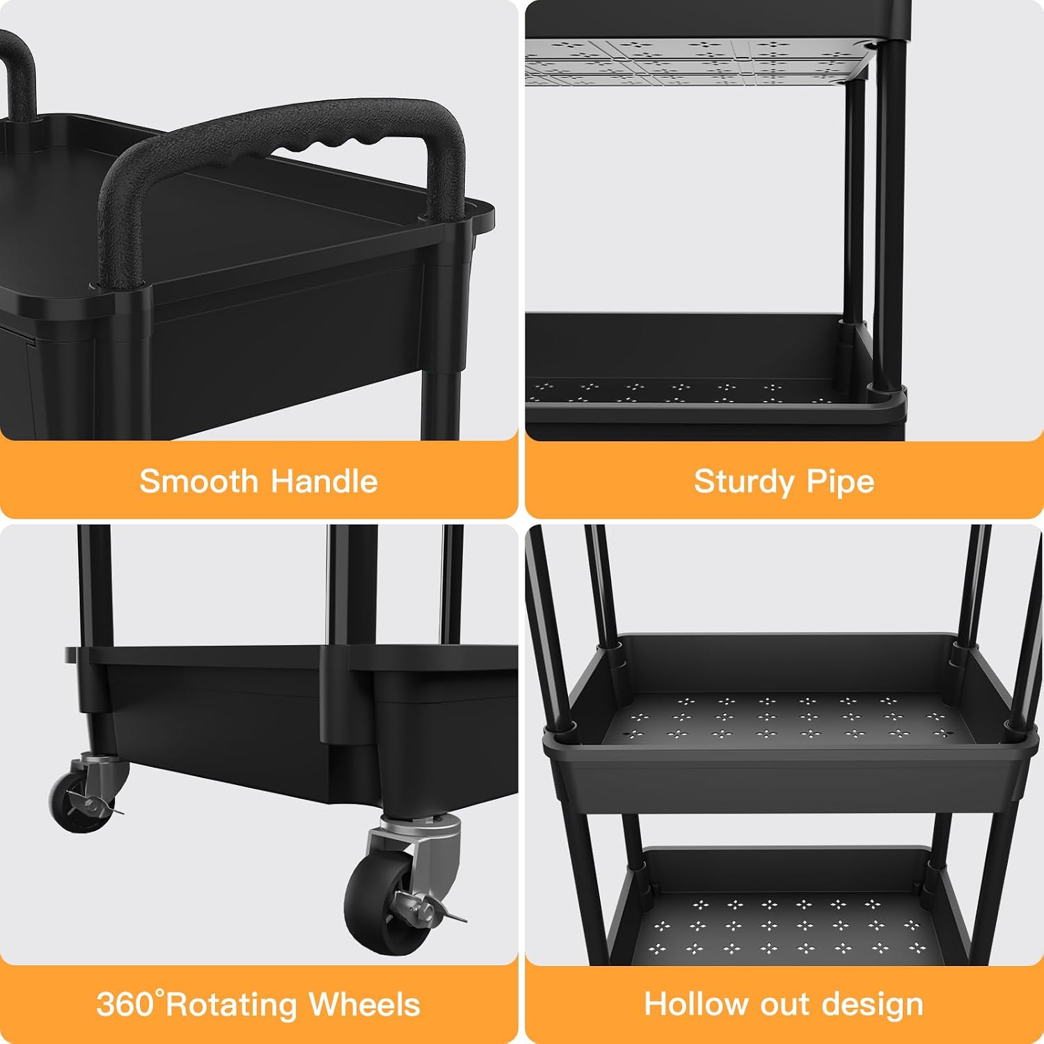 Three Tier Drawer Rolling Utility Storage Cart
