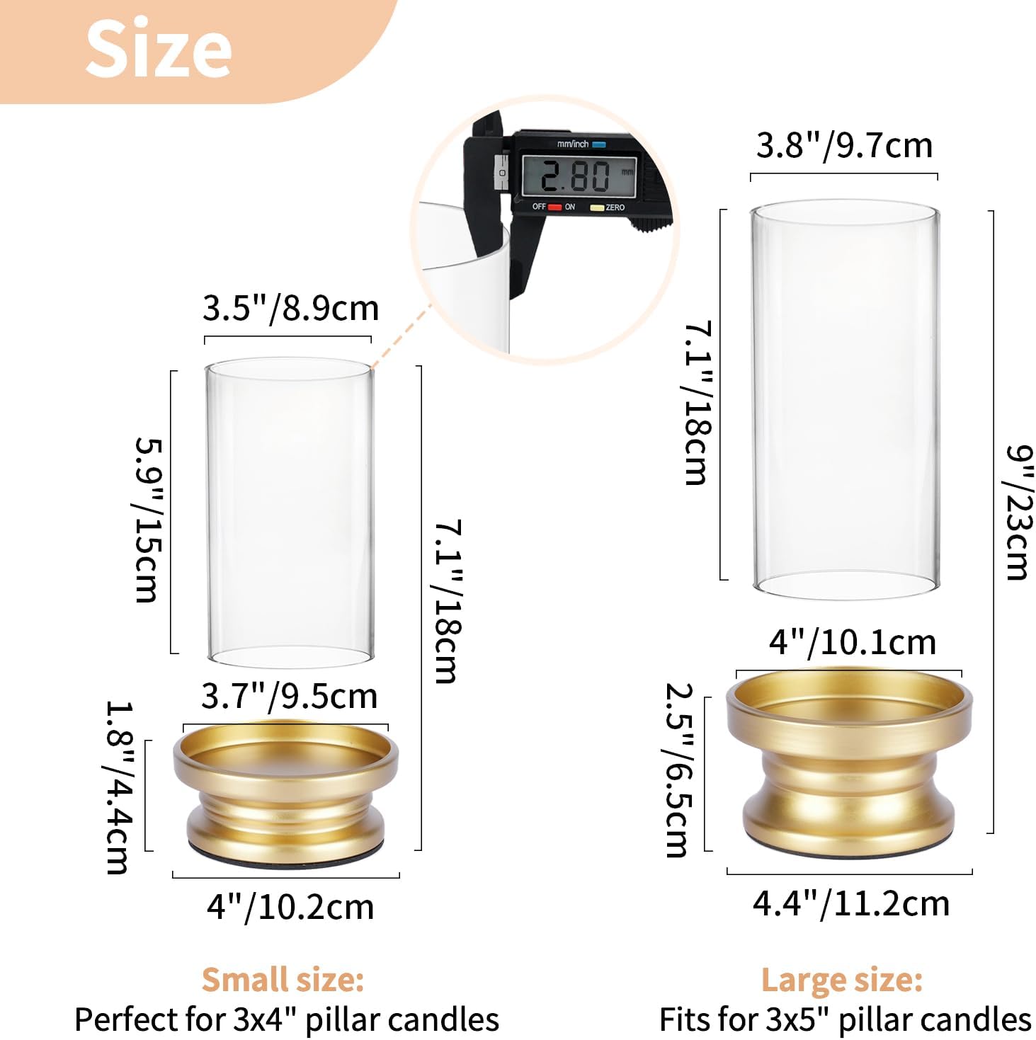 Matte Gold Iron Hurricane Pillar Holders
