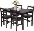 Space Saving Wood 5 Piece Dining Set For Four