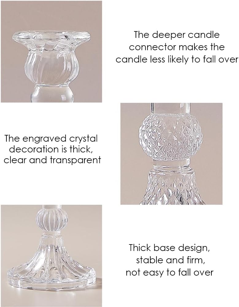 Clear Glass Taper Wedding Candle Holders