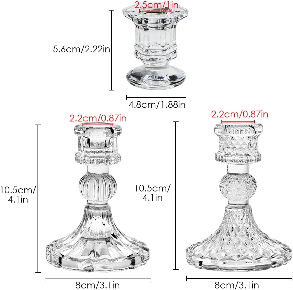 Clear Glass Taper Wedding Candle Holders