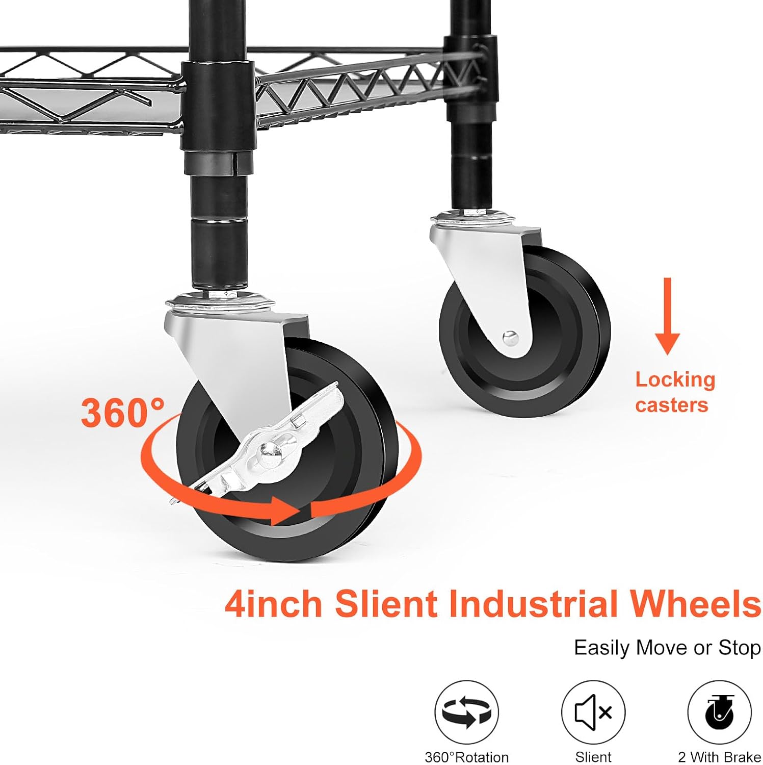 Three Tier Heavy Rolling Metal Utility Cart