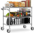 Three Tier Chrome Rolling Utility Service Cart
