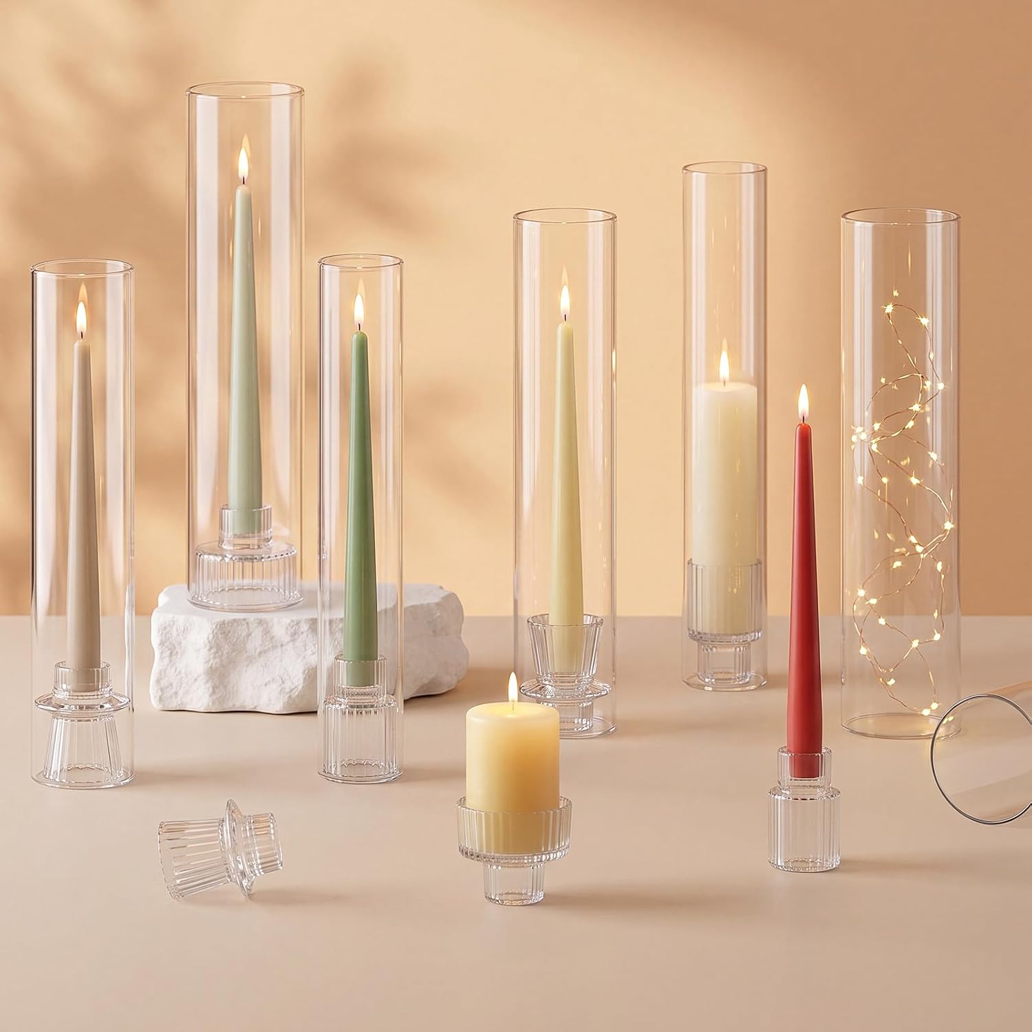 Reversible Hurricane Glass Candle Holders