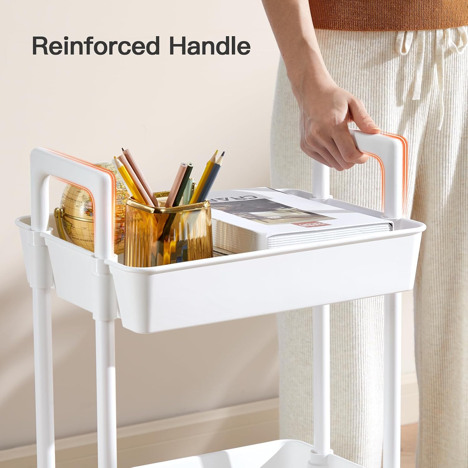 Plastic Lockable Wheeled Rolling Storage Cart