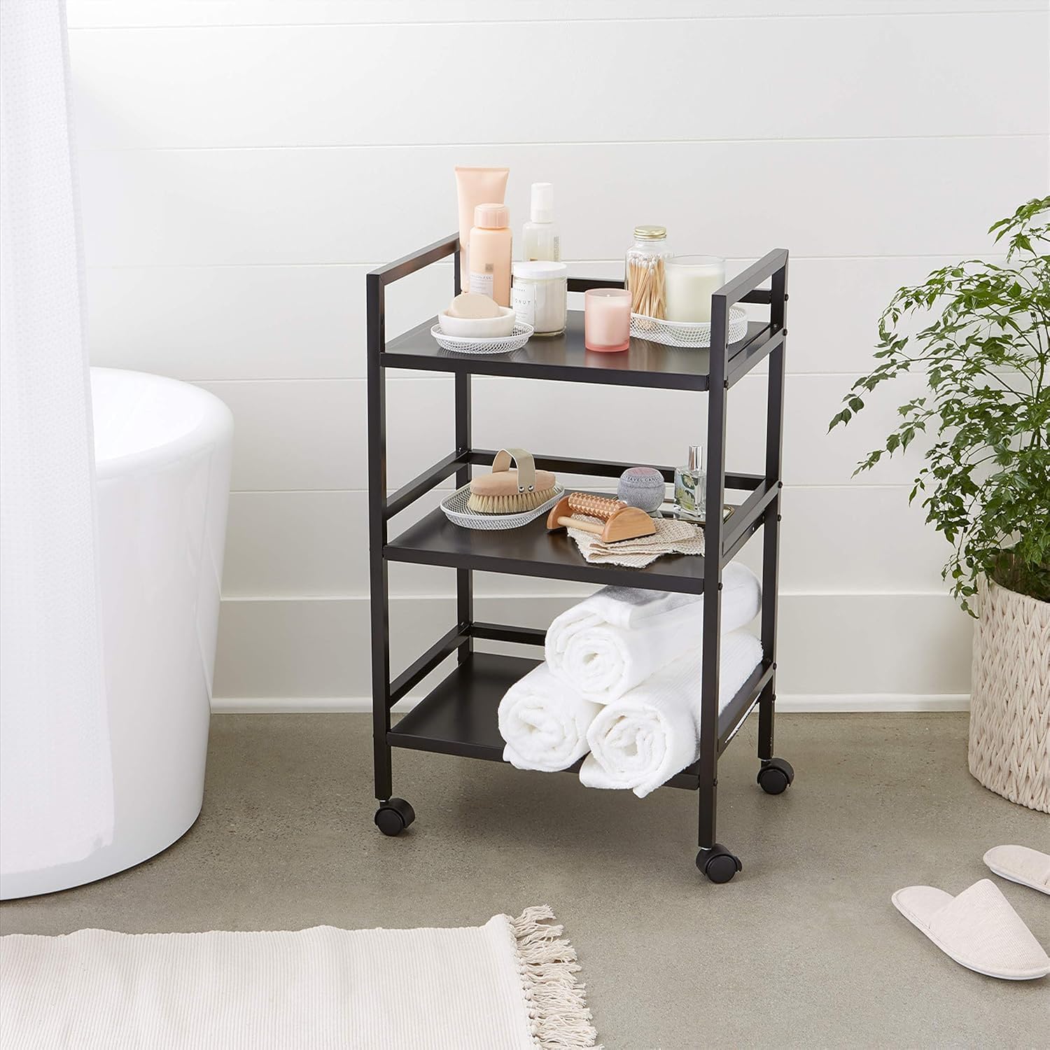 Three Tier Mobile Metal Rolling Storage Cart