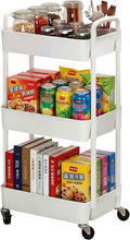 White Plastic Rolling Multifunctional Storage Cart