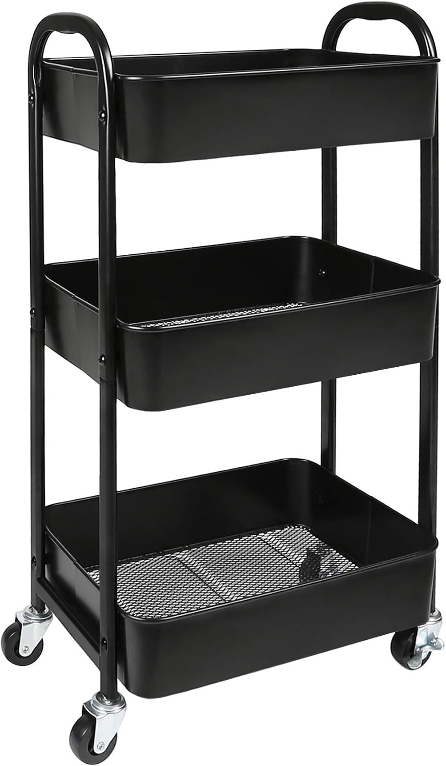 Three Tier Wheeled Multipurpose Storage Cart