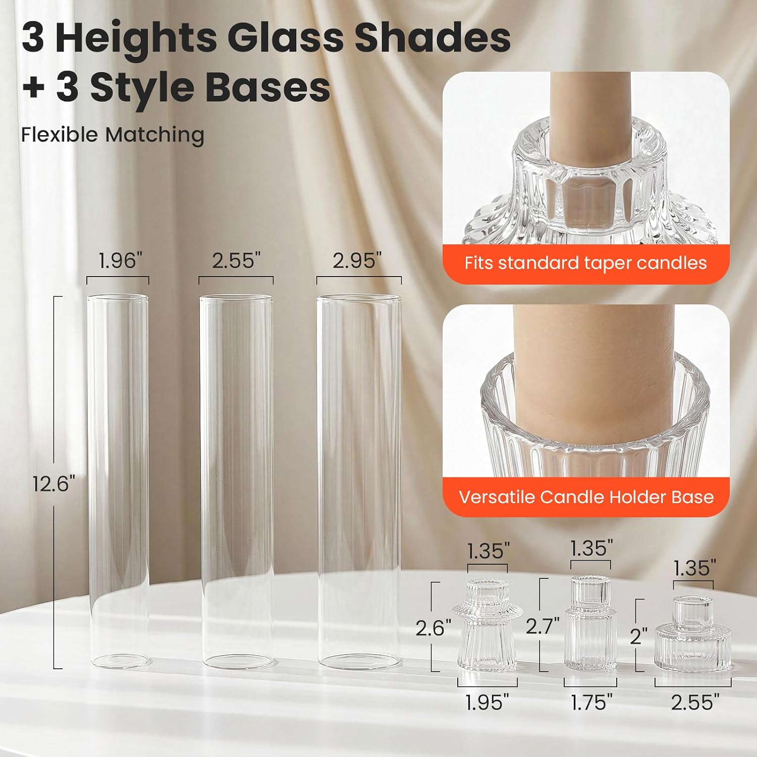 Reversible Hurricane Glass Candle Holders