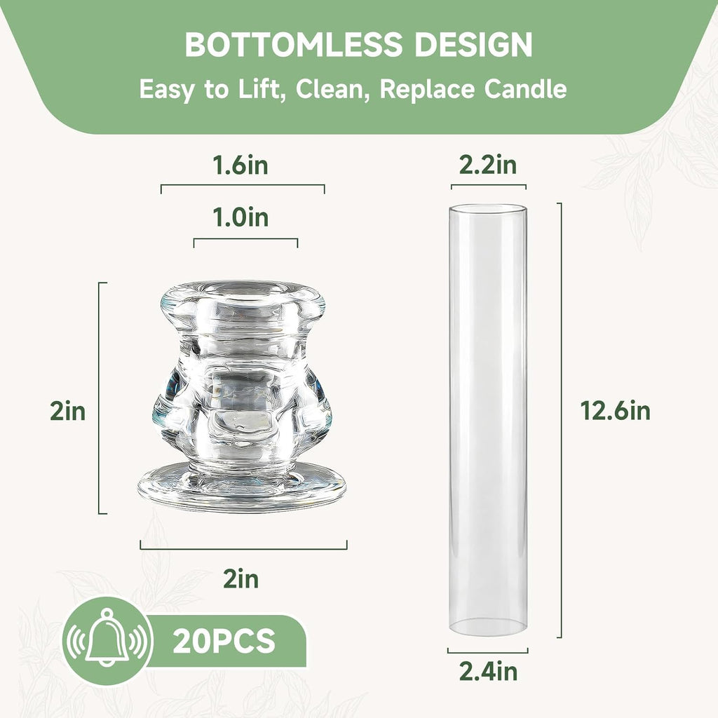 Clear Cylinder Glass Taper Candle Holders