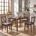 Space Saving Farmhouse Wood Dining Set for Four