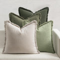Boho Fringe Linen Farmhouse Pillow Covers
