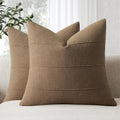 Striped Linen Farmhouse Throw Pillow Covers