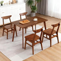 43.3 Inch Wood Dining Set Four Curved Back Chairs