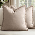 Boho Tassel Linen Throw Pillow Covers 2 Pack