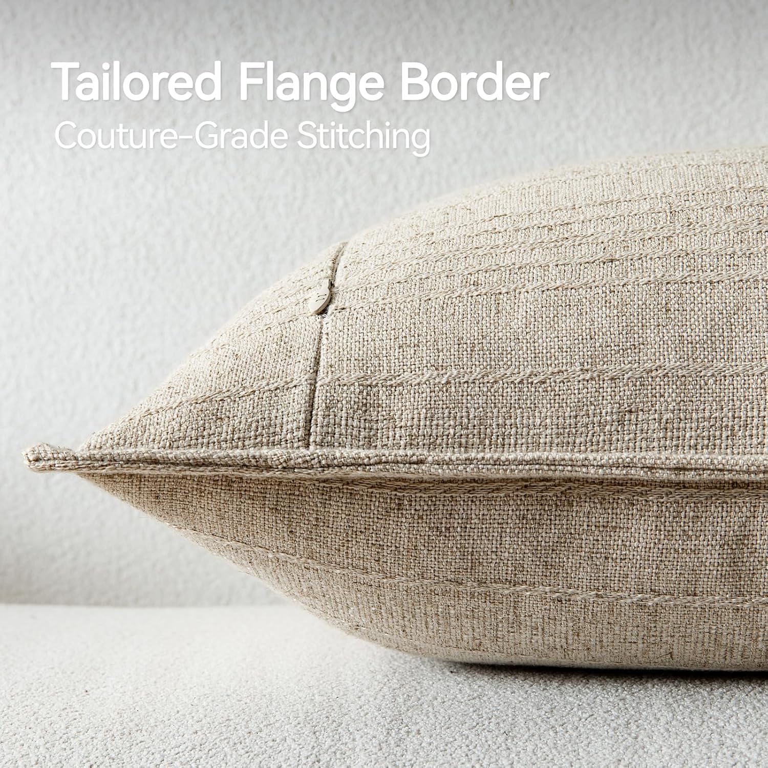 Boho Textured Linen Farmhouse Pillow Covers