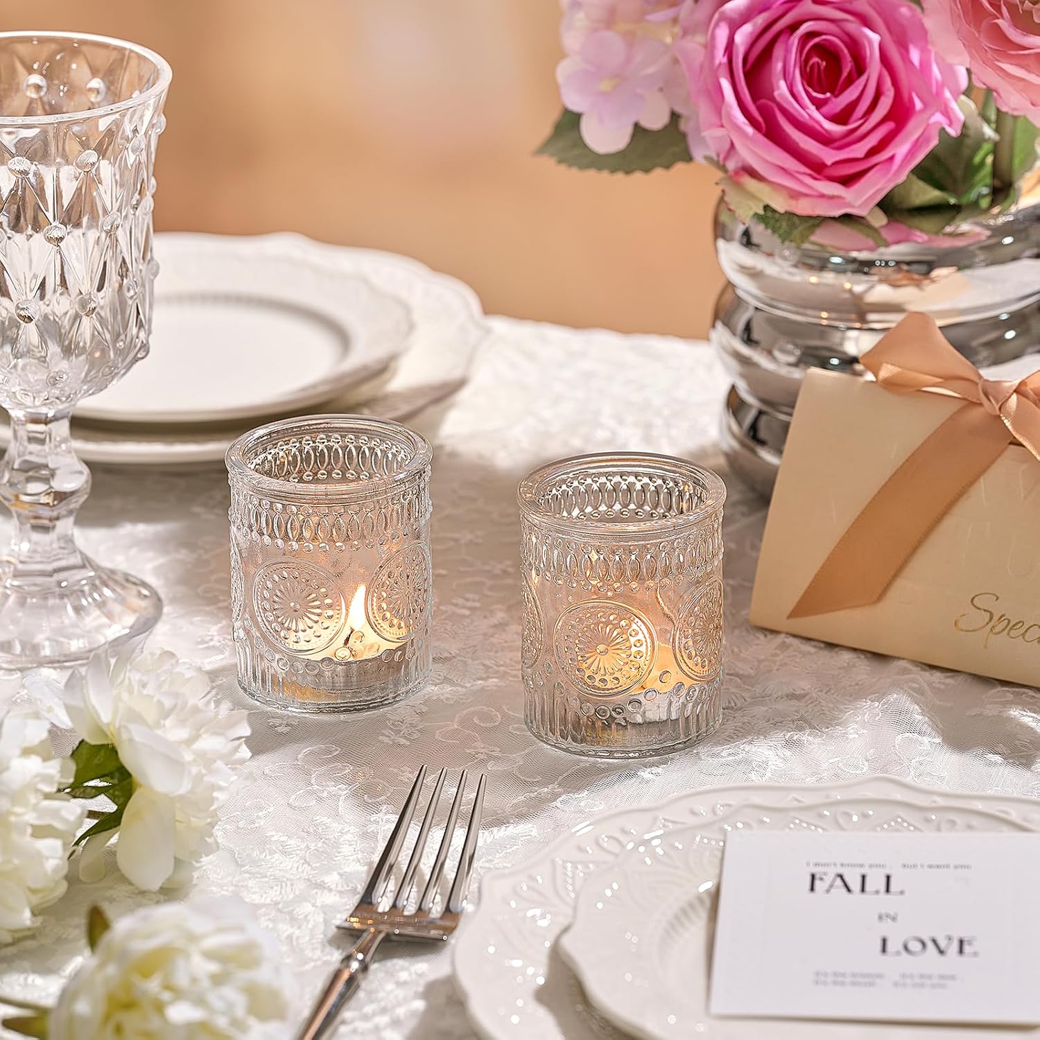 Clear Glass Votive Tealight Candle Holders