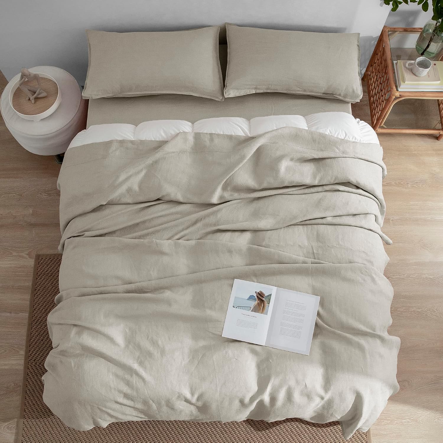 Natural Linen 20x30 Pillowcases Set of Two
