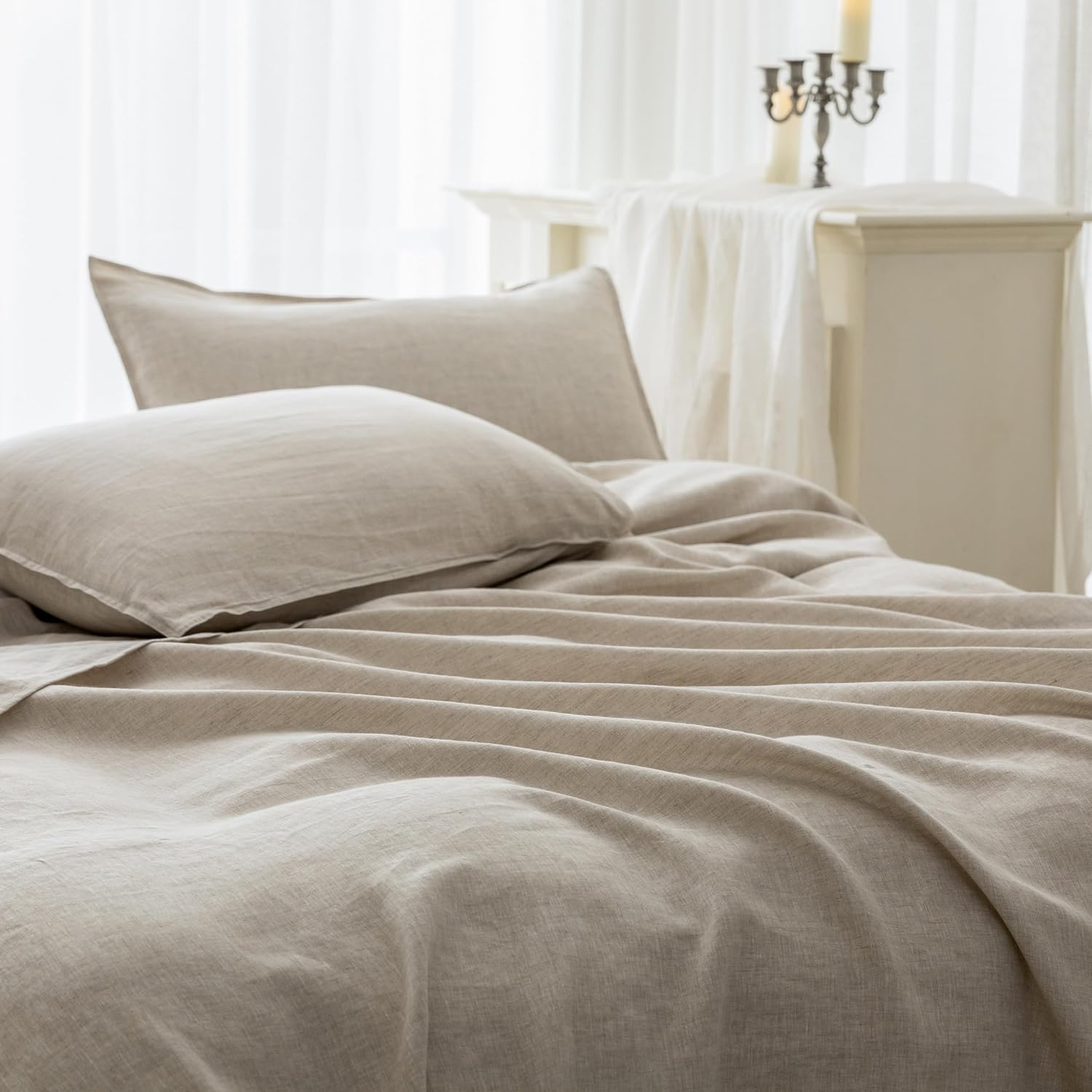 Natural Linen 20x30 Pillowcases Set of Two