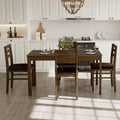 5 Piece Wood Dining Set With PU Cushioned Chairs