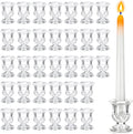 Small Clear Glass Taper Candle Holders