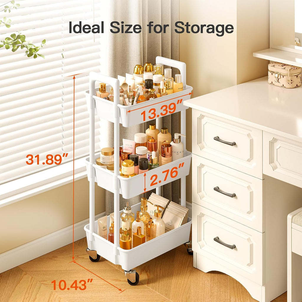Plastic Lockable Wheeled Rolling Storage Cart
