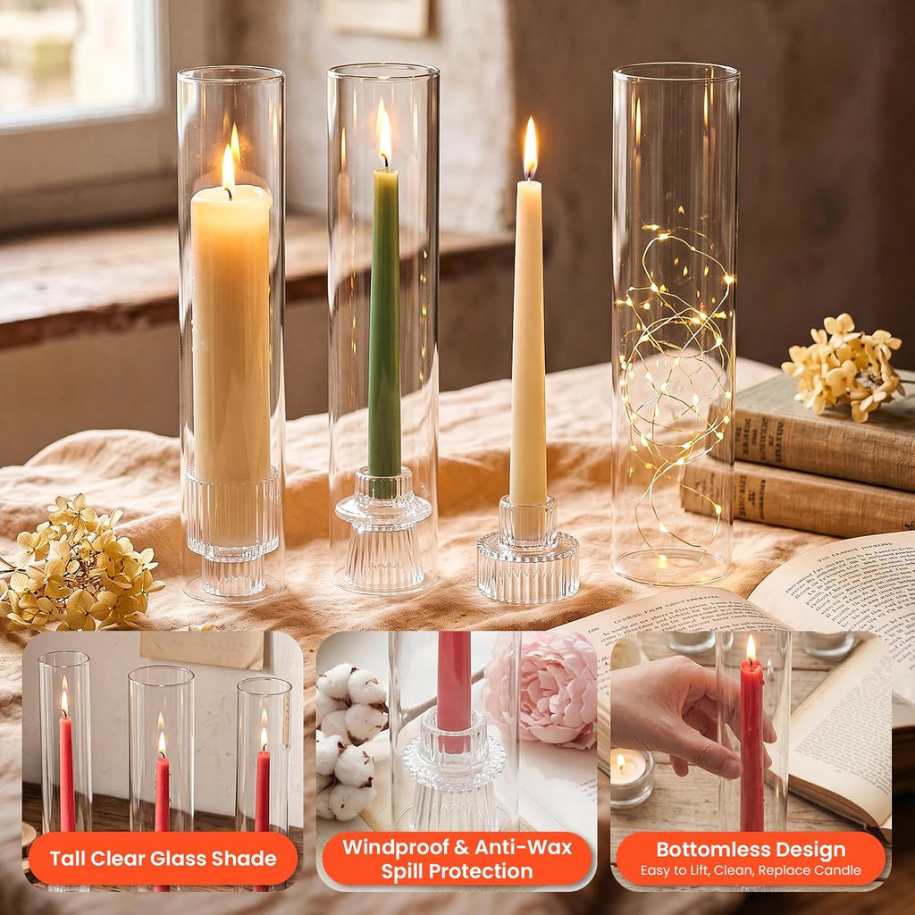 Reversible Hurricane Glass Candle Holders