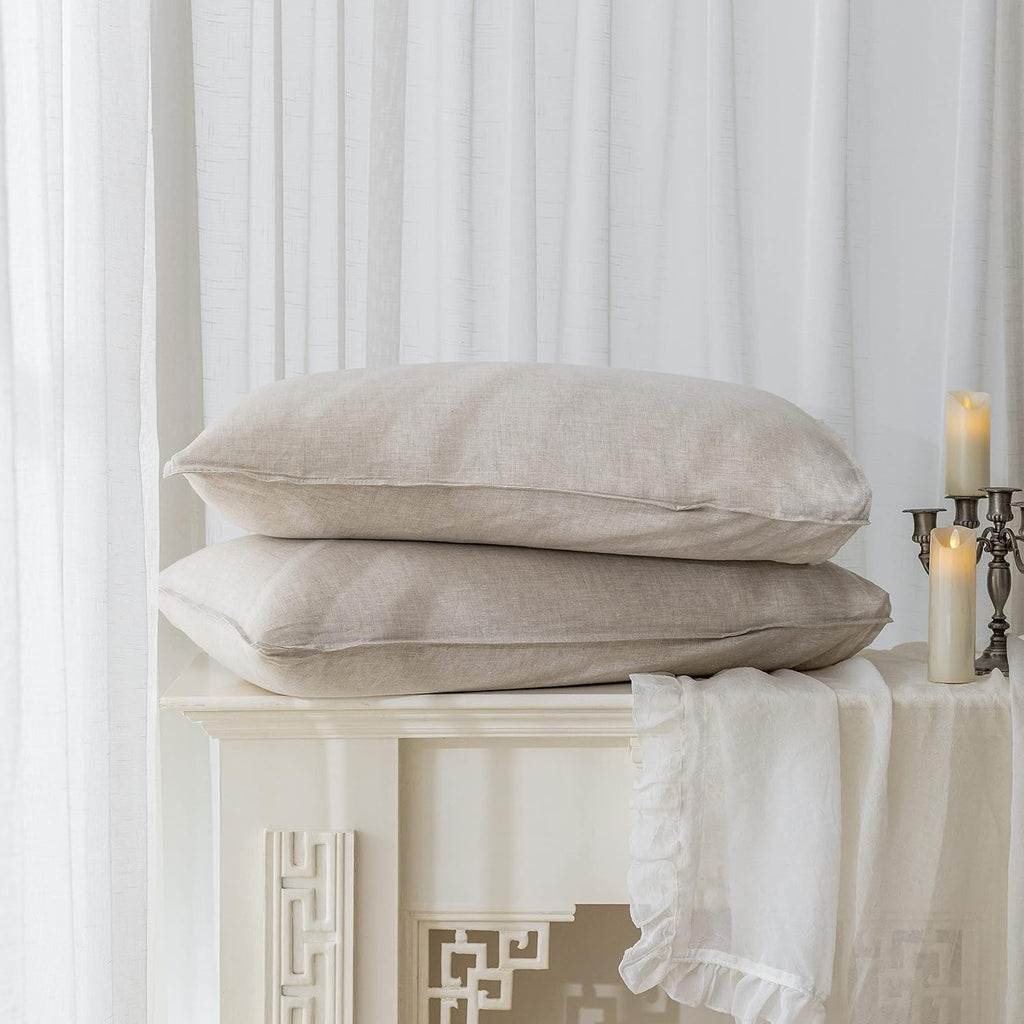Natural Linen 20x30 Pillowcases Set of Two