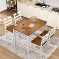 45 Inch 5 Piece Farmhouse Wood Dining Set