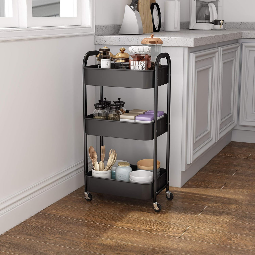 Three Tier Wheeled Multipurpose Storage Cart