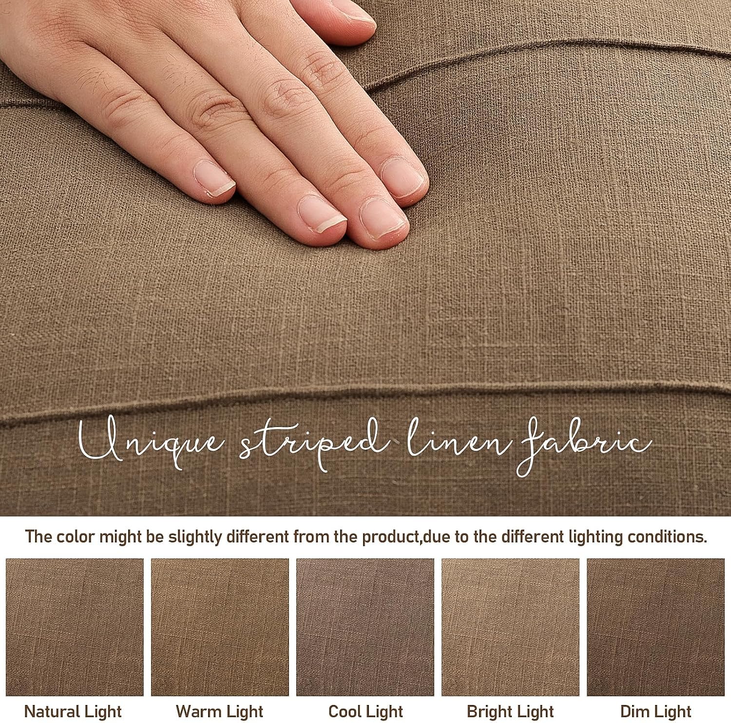 Striped Linen Farmhouse Throw Pillow Covers