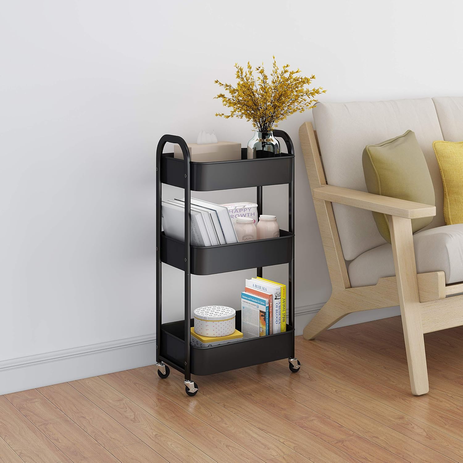 Three Tier Wheeled Multipurpose Storage Cart