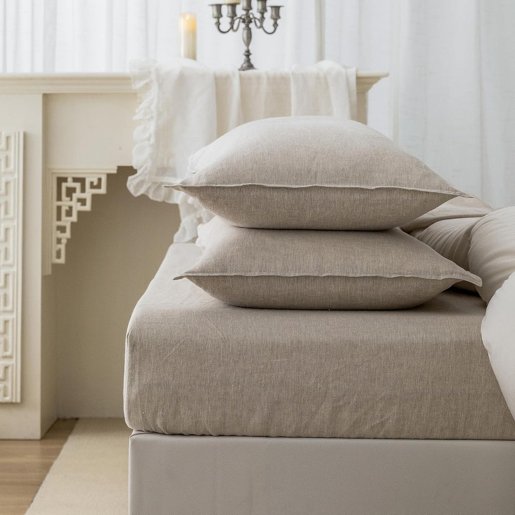 Natural Linen 20x30 Pillowcases Set of Two